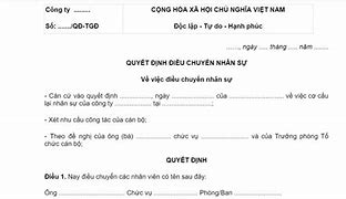 Quyết Định Điều Chuyển Tài Sản Nội Bộ